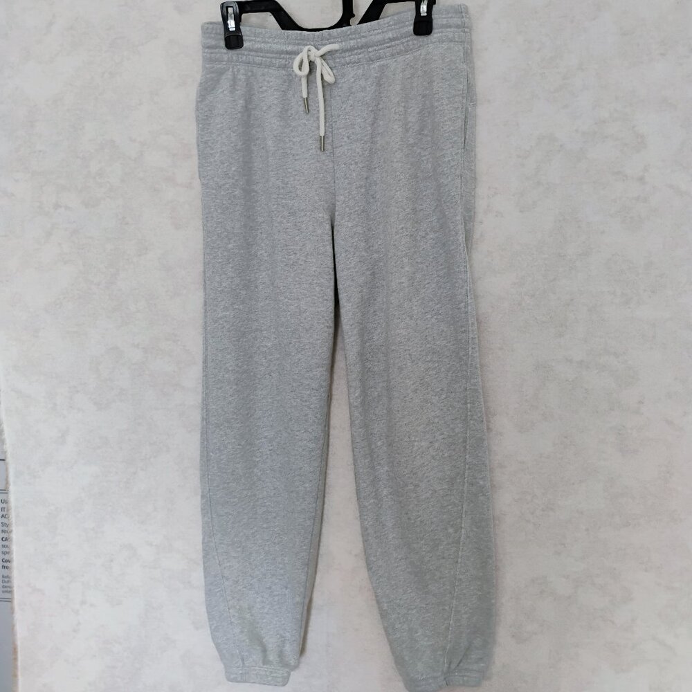Aerie Gray Fleece Jogger Sweatpants Elastic Cuff Sizw Medium